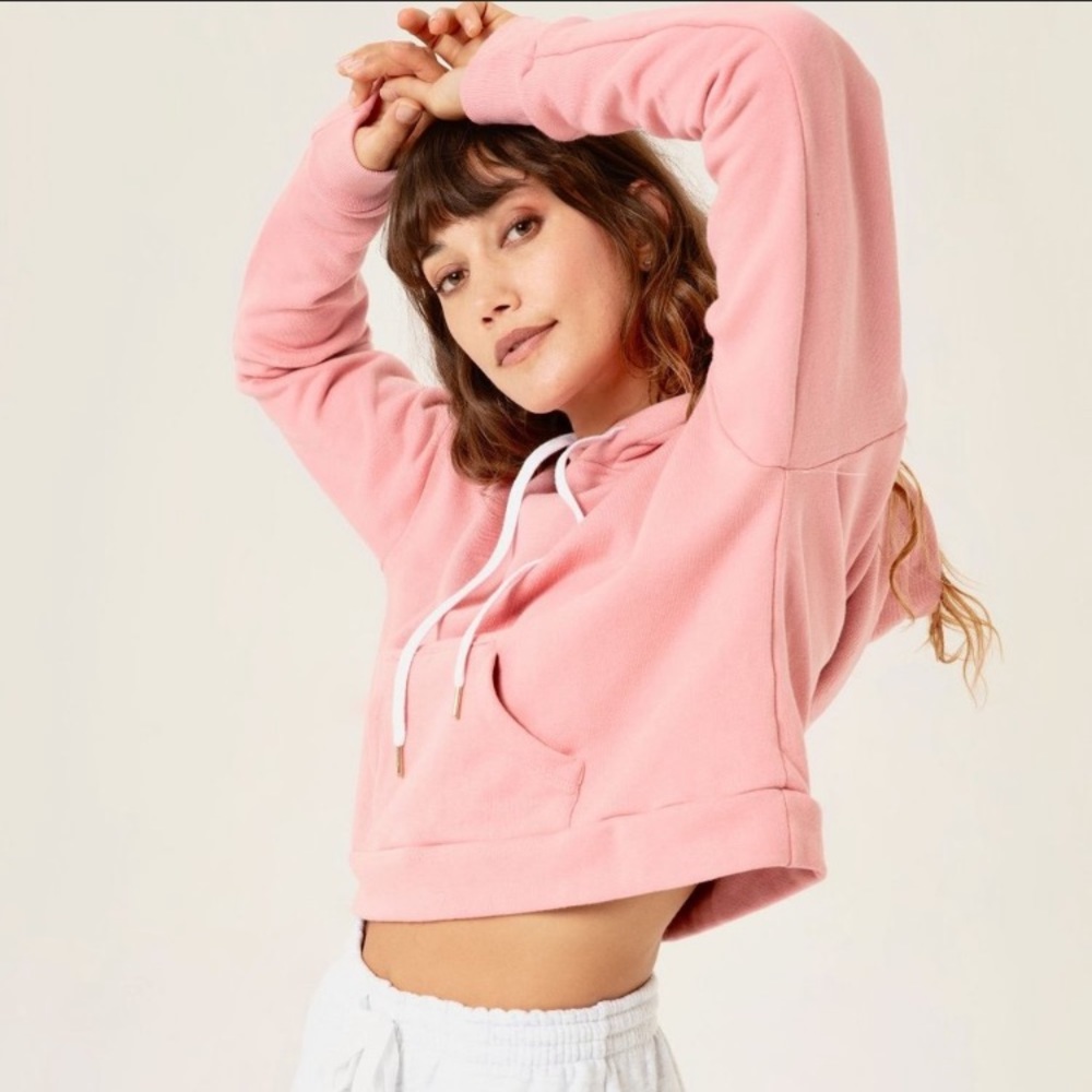 Boutique pink cropped hoodie